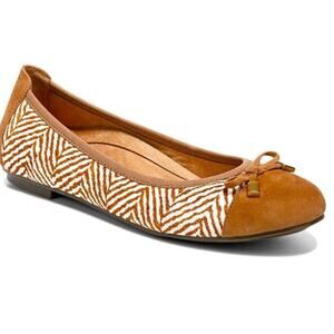 VIONIC MINNA HERRINGBONE CLASSIC BALLET FLAT TOFFEE CREAM US 8 EU 38.5 CM 24.5